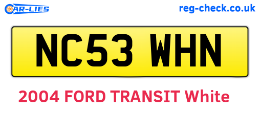NC53WHN are the vehicle registration plates.