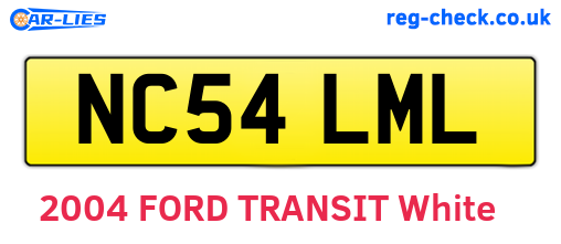 NC54LML are the vehicle registration plates.