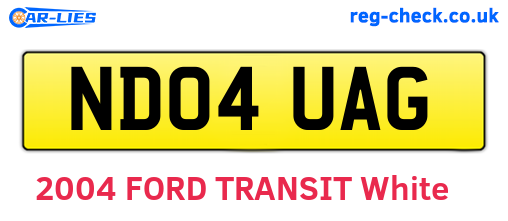 ND04UAG are the vehicle registration plates.