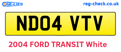 ND04VTV are the vehicle registration plates.