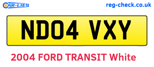 ND04VXY are the vehicle registration plates.