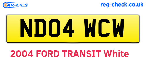 ND04WCW are the vehicle registration plates.