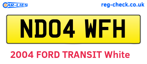 ND04WFH are the vehicle registration plates.