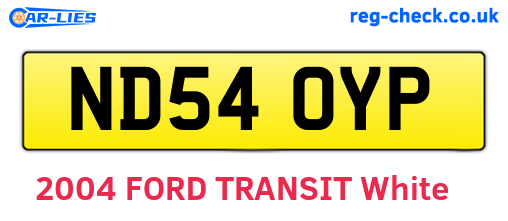 ND54OYP are the vehicle registration plates.