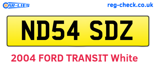 ND54SDZ are the vehicle registration plates.