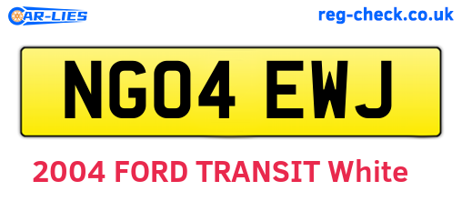 NG04EWJ are the vehicle registration plates.