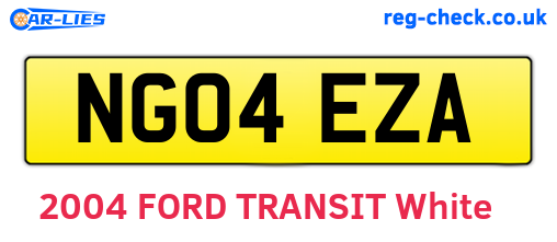 NG04EZA are the vehicle registration plates.