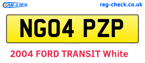 NG04PZP are the vehicle registration plates.