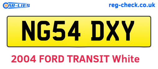 NG54DXY are the vehicle registration plates.