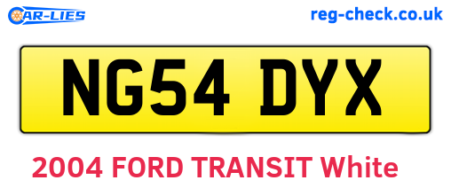 NG54DYX are the vehicle registration plates.