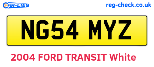 NG54MYZ are the vehicle registration plates.