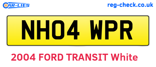NH04WPR are the vehicle registration plates.