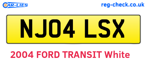 NJ04LSX are the vehicle registration plates.