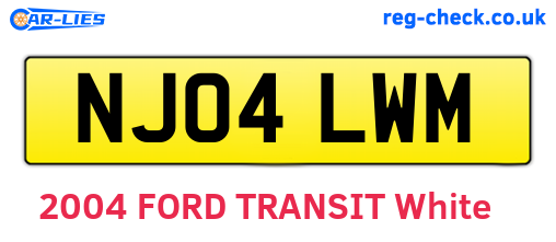 NJ04LWM are the vehicle registration plates.