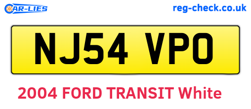 NJ54VPO are the vehicle registration plates.