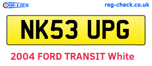 NK53UPG are the vehicle registration plates.