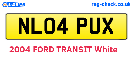 NL04PUX are the vehicle registration plates.