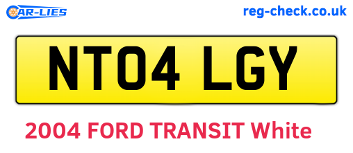 NT04LGY are the vehicle registration plates.