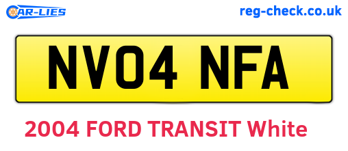 NV04NFA are the vehicle registration plates.