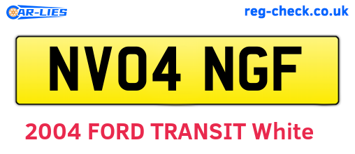 NV04NGF are the vehicle registration plates.