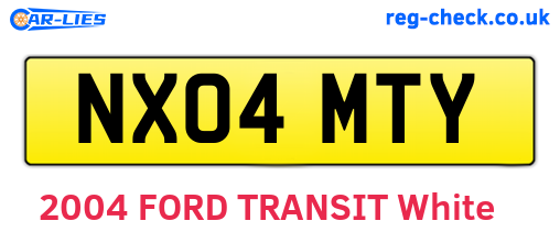 NX04MTY are the vehicle registration plates.