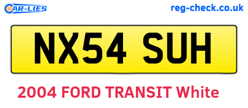 NX54SUH are the vehicle registration plates.