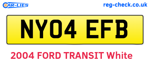 NY04EFB are the vehicle registration plates.
