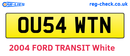 OU54WTN are the vehicle registration plates.