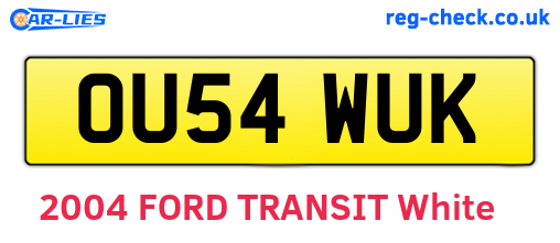 OU54WUK are the vehicle registration plates.