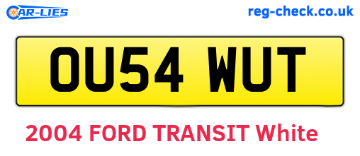 OU54WUT are the vehicle registration plates.