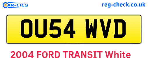 OU54WVD are the vehicle registration plates.