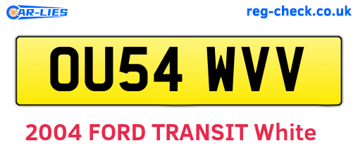 OU54WVV are the vehicle registration plates.