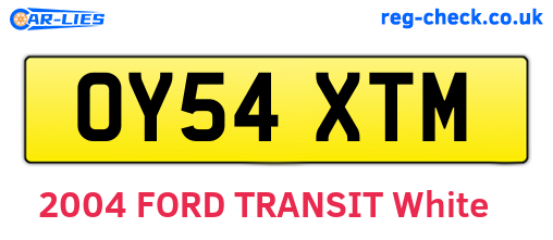 OY54XTM are the vehicle registration plates.
