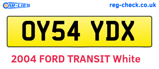 OY54YDX are the vehicle registration plates.