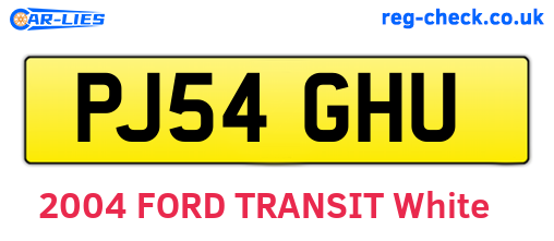 PJ54GHU are the vehicle registration plates.