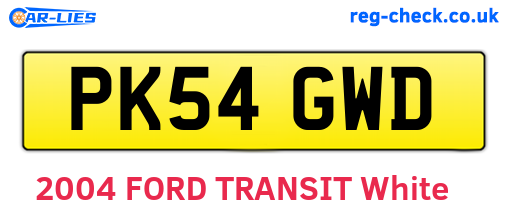 PK54GWD are the vehicle registration plates.