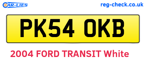 PK54OKB are the vehicle registration plates.