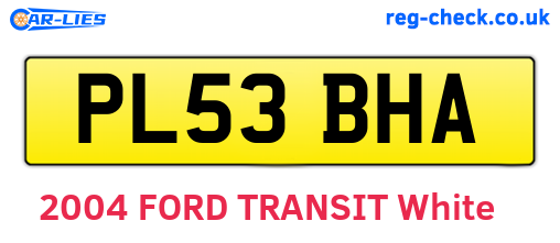 PL53BHA are the vehicle registration plates.