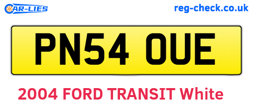PN54OUE are the vehicle registration plates.