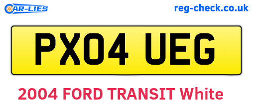PX04UEG are the vehicle registration plates.