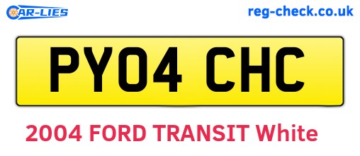 PY04CHC are the vehicle registration plates.