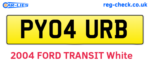 PY04URB are the vehicle registration plates.