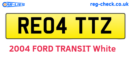 RE04TTZ are the vehicle registration plates.