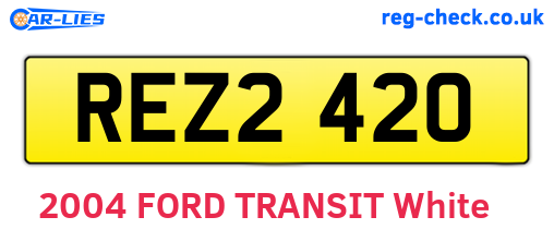 REZ2420 are the vehicle registration plates.