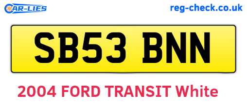 SB53BNN are the vehicle registration plates.