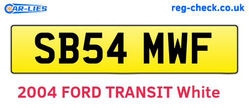 SB54MWF are the vehicle registration plates.