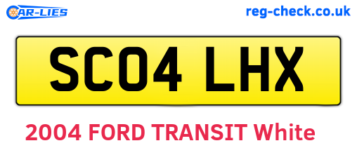 SC04LHX are the vehicle registration plates.