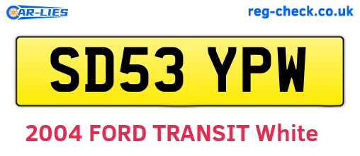SD53YPW are the vehicle registration plates.
