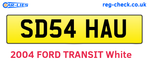 SD54HAU are the vehicle registration plates.