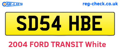 SD54HBE are the vehicle registration plates.